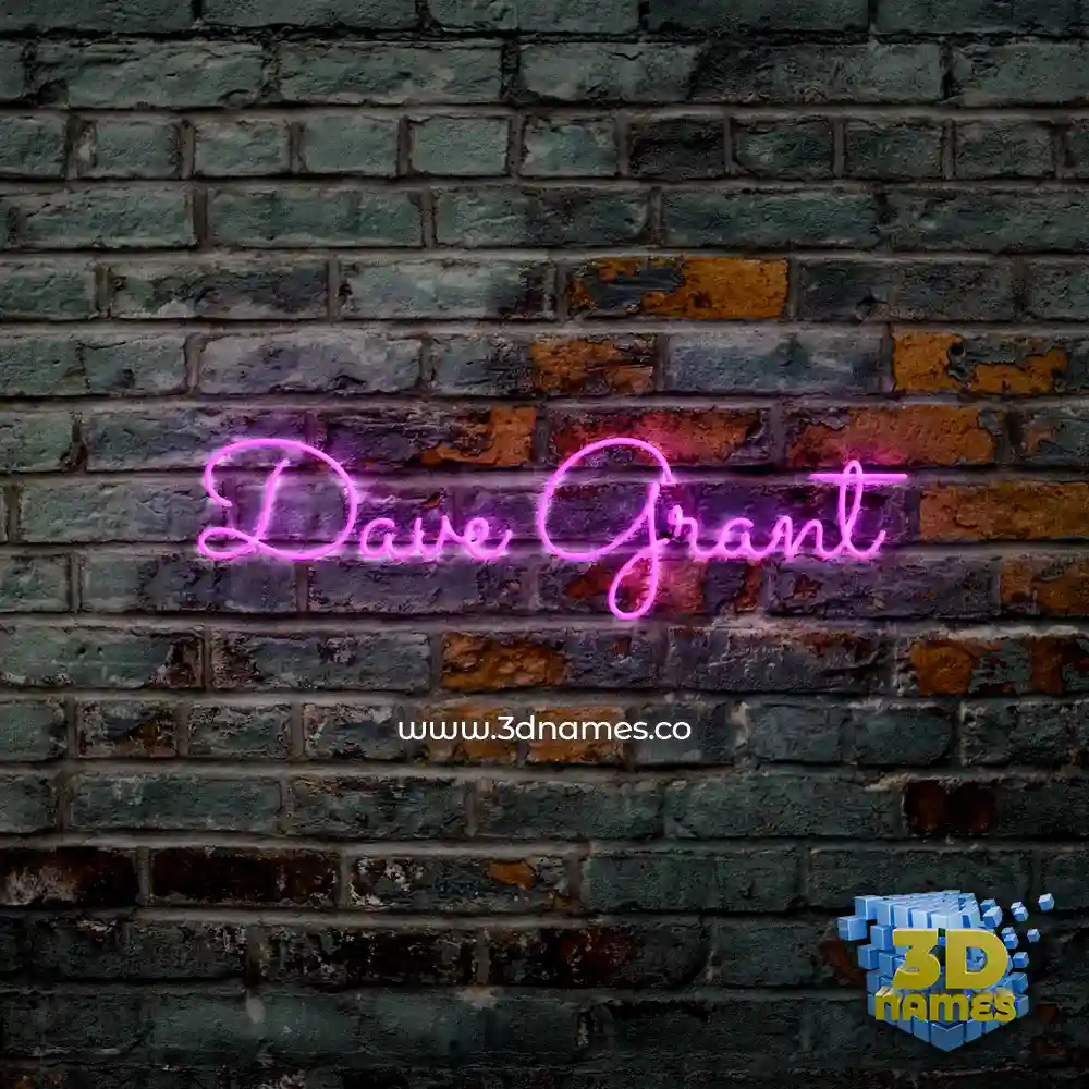 dave grant in Pink Neon style - 3D name wallpaper