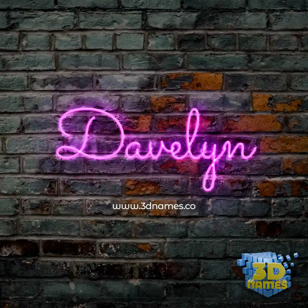 davelyn in Pink Neon style - 3D name wallpaper