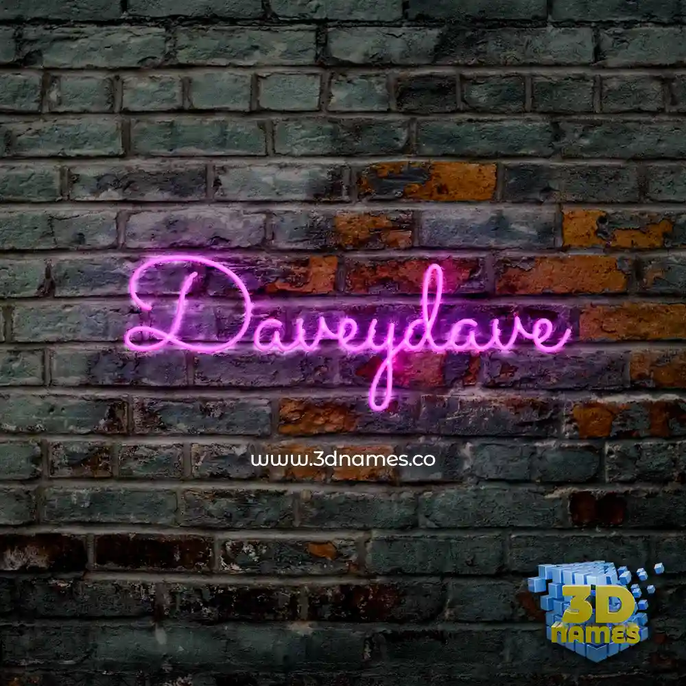 daveydave in Pink Neon style - 3D name wallpaper