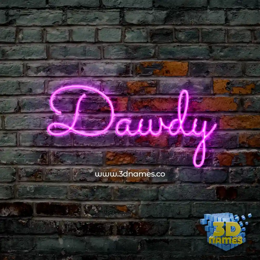dawdy in Pink Neon style - 3D name wallpaper