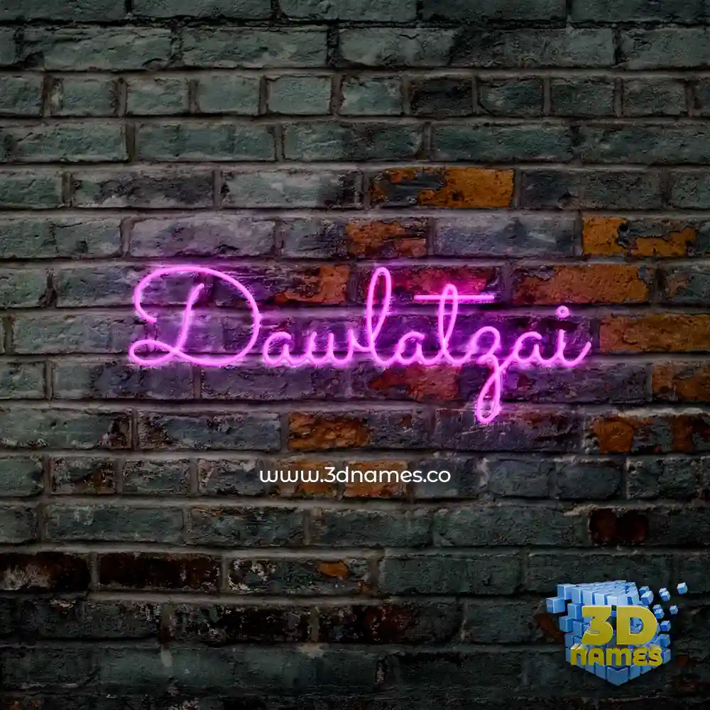dawlatzai in Pink Neon style - 3D name wallpaper