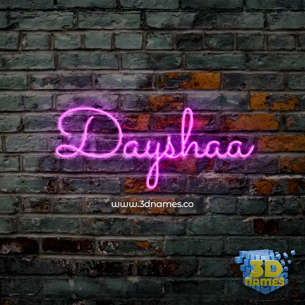 dayshaa in Pink Neon style - 3D name wallpaper