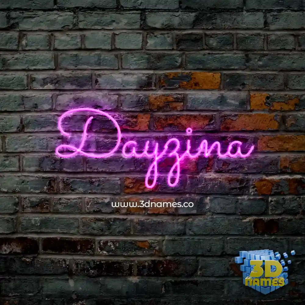 dayzina in Pink Neon style - 3D name wallpaper