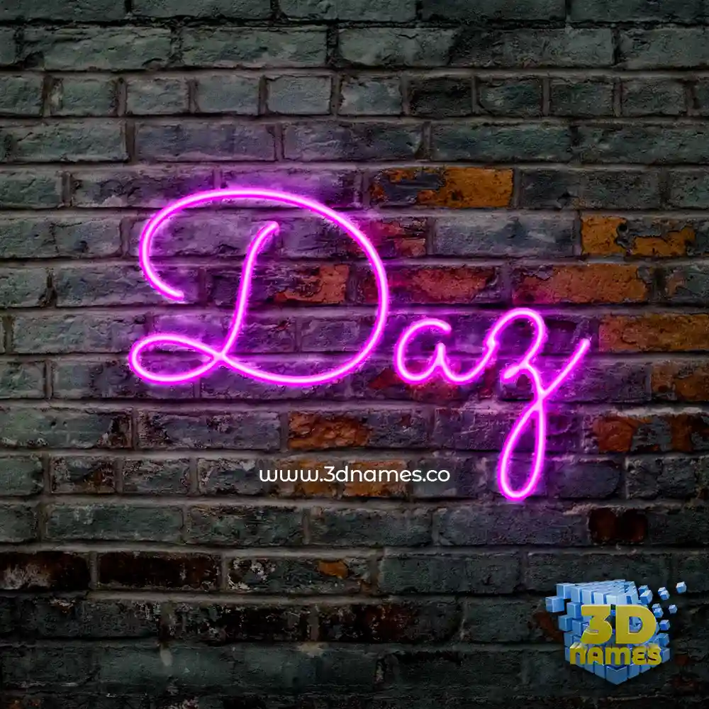 daz in Pink Neon style - 3D name wallpaper