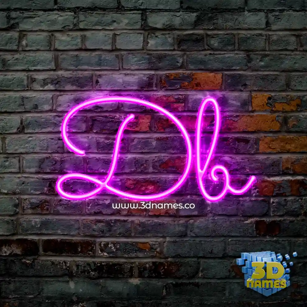 db in Pink Neon style - 3D name wallpaper