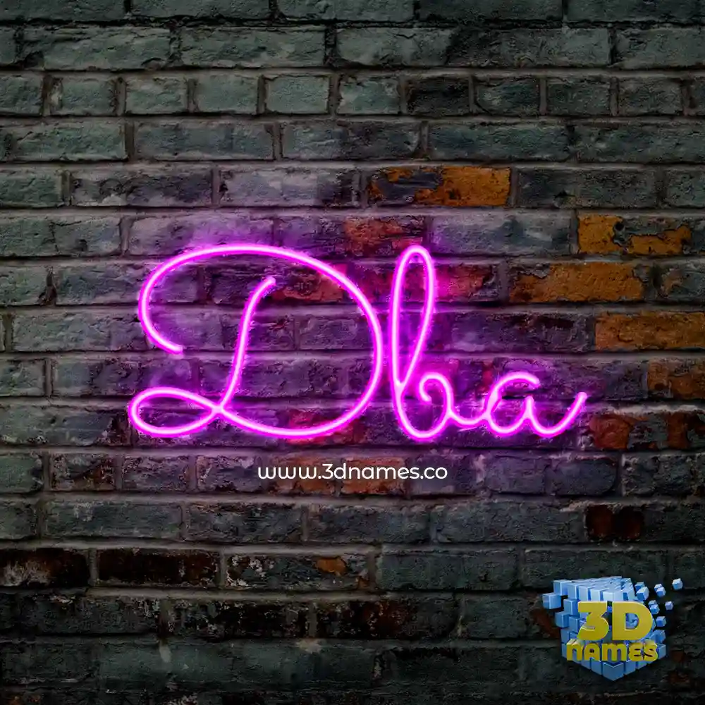 dba in Pink Neon style - 3D name wallpaper