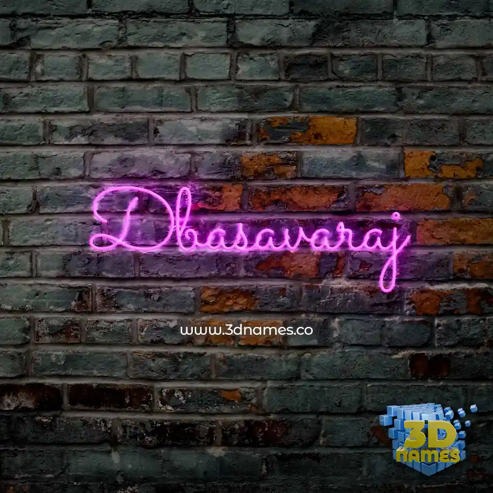 dbasavaraj in Pink Neon style - 3D name wallpaper