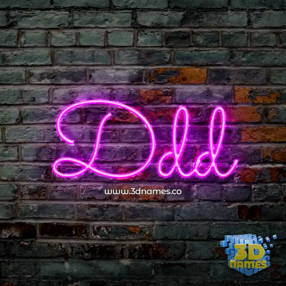 ddd in Pink Neon style - 3D name wallpaper