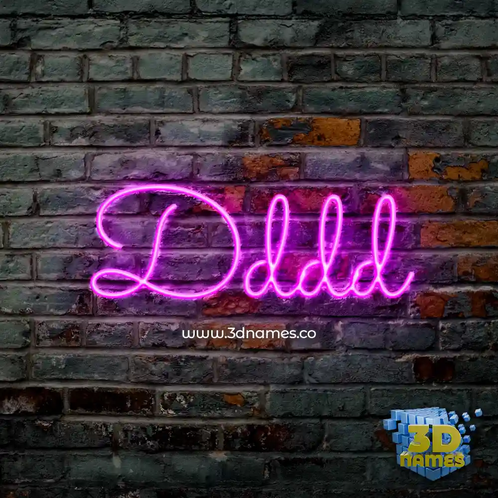 dddd in Pink Neon style - 3D name wallpaper