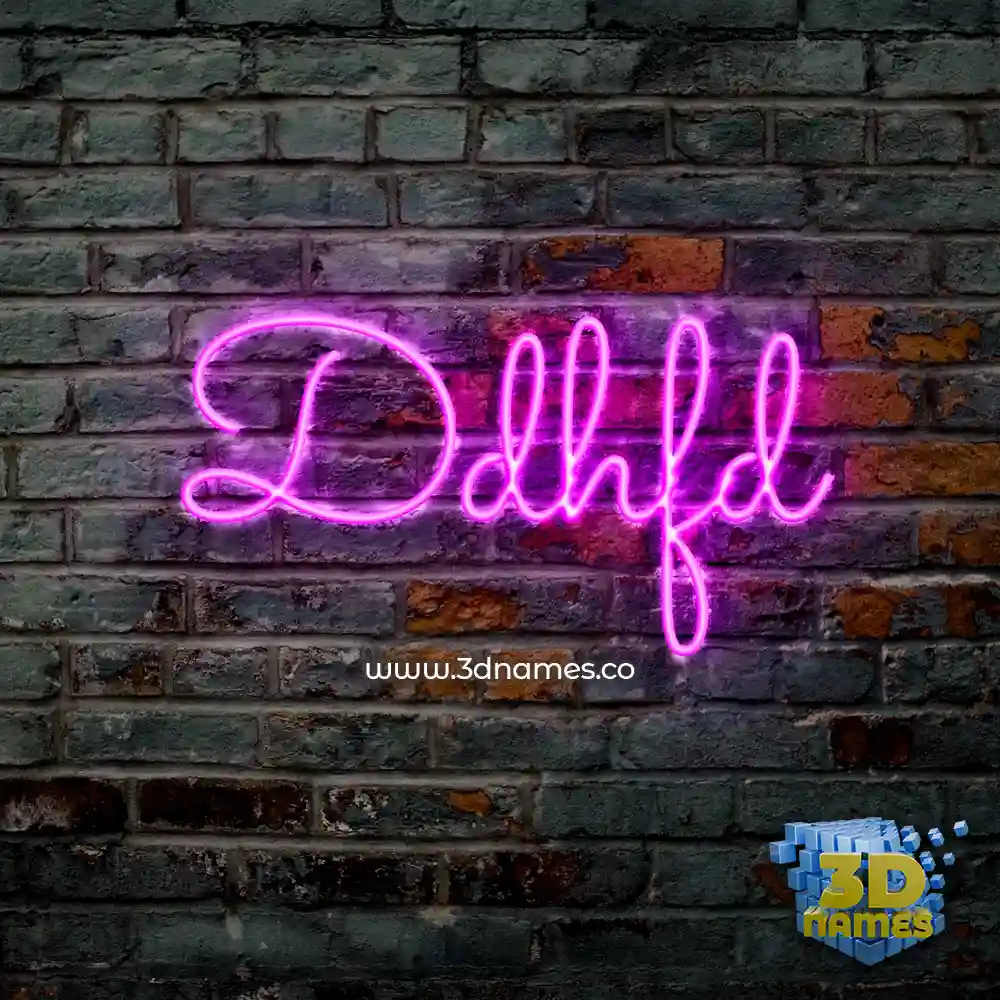 ddhfd in Pink Neon style - 3D name wallpaper