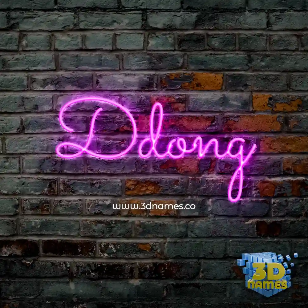 ddong in Pink Neon style - 3D name wallpaper