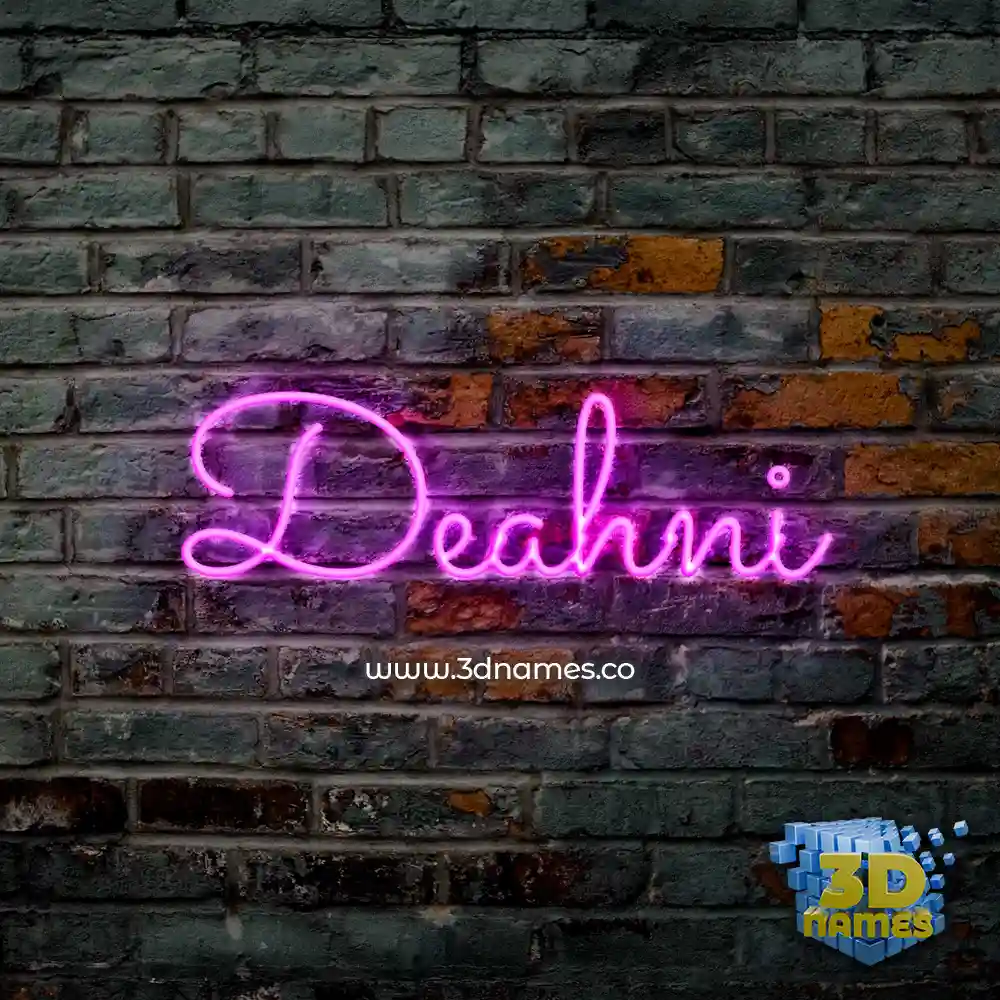 deahni in Pink Neon style - 3D name wallpaper