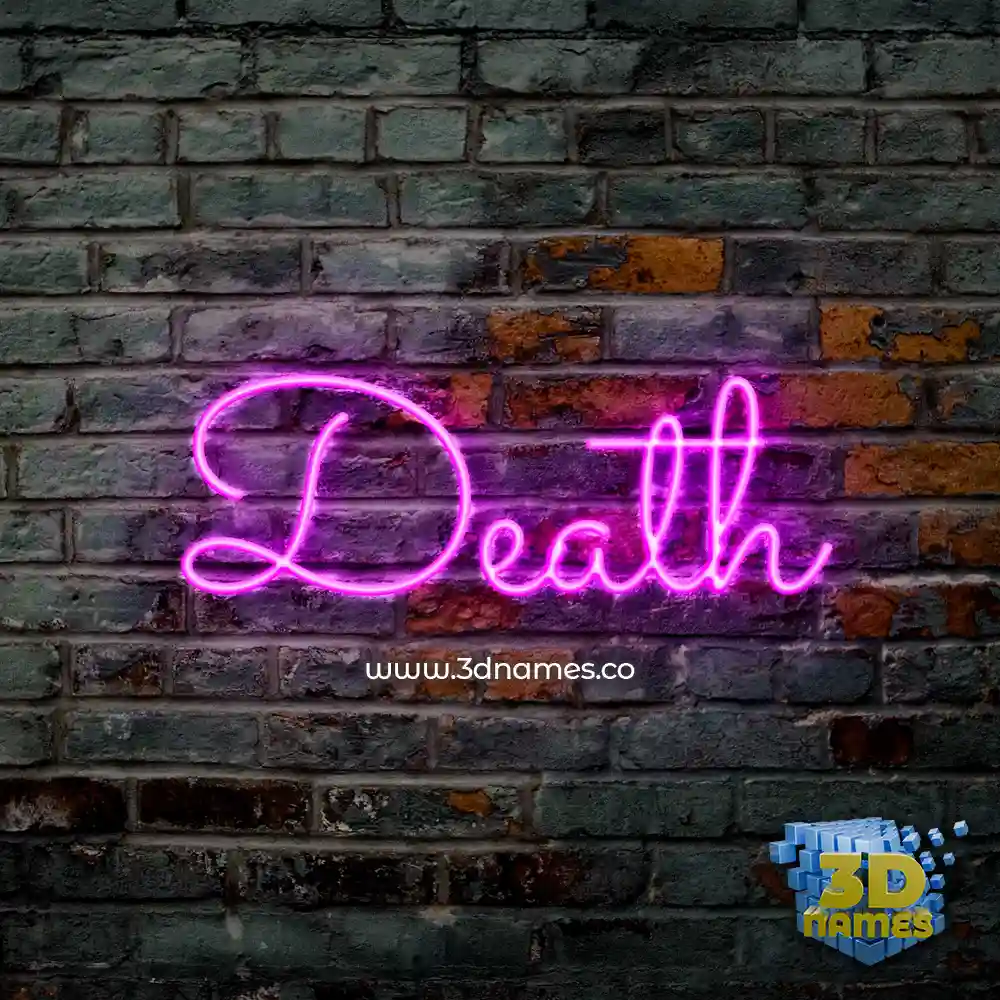 death in Pink Neon style - 3D name wallpaper