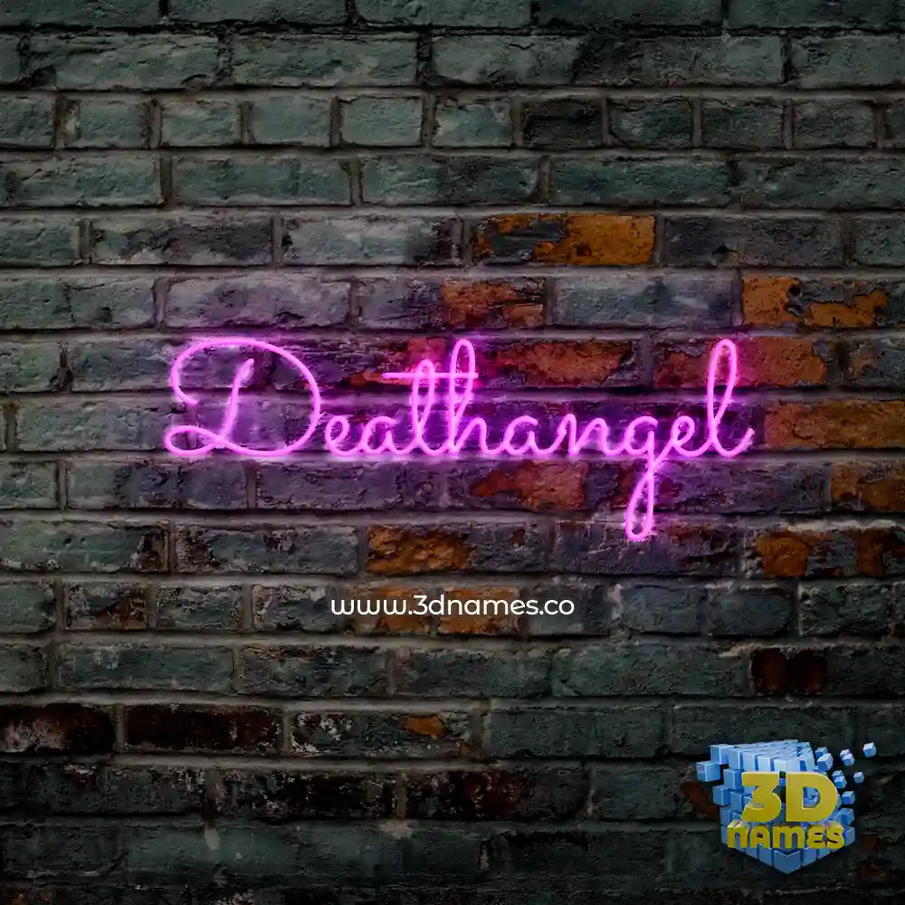 deathangel in Pink Neon style - 3D name wallpaper