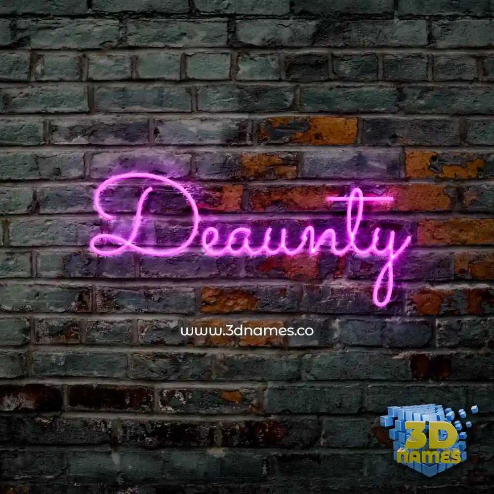 deaunty in Pink Neon style - 3D name wallpaper
