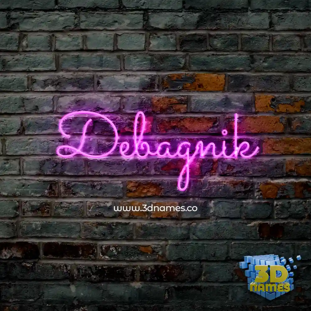 debagnik in Pink Neon style - 3D name wallpaper
