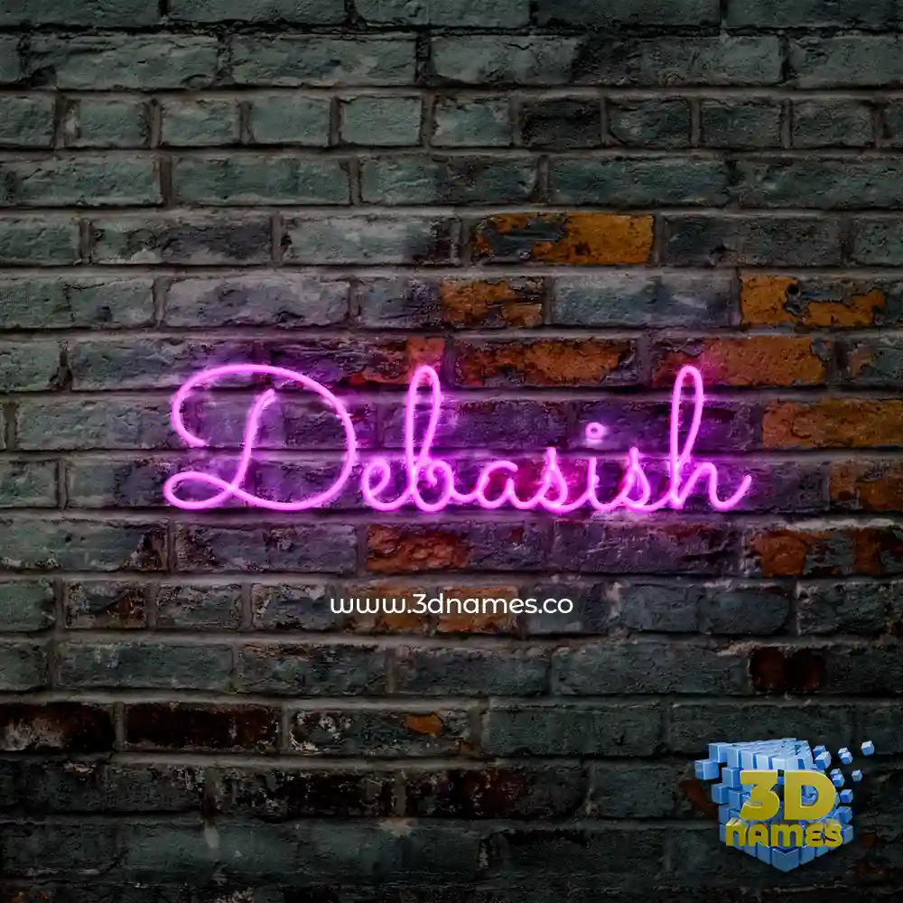 debasish in Pink Neon style - 3D name wallpaper