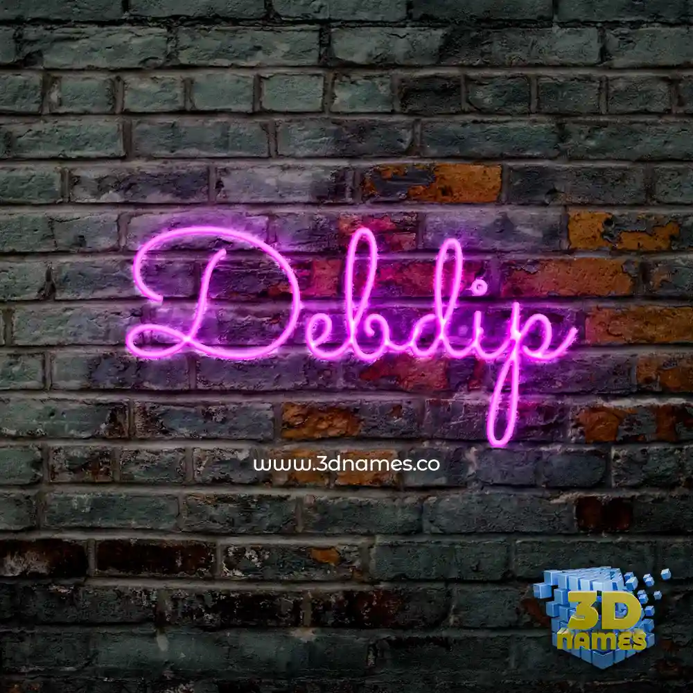 debdip in Pink Neon style - 3D name wallpaper