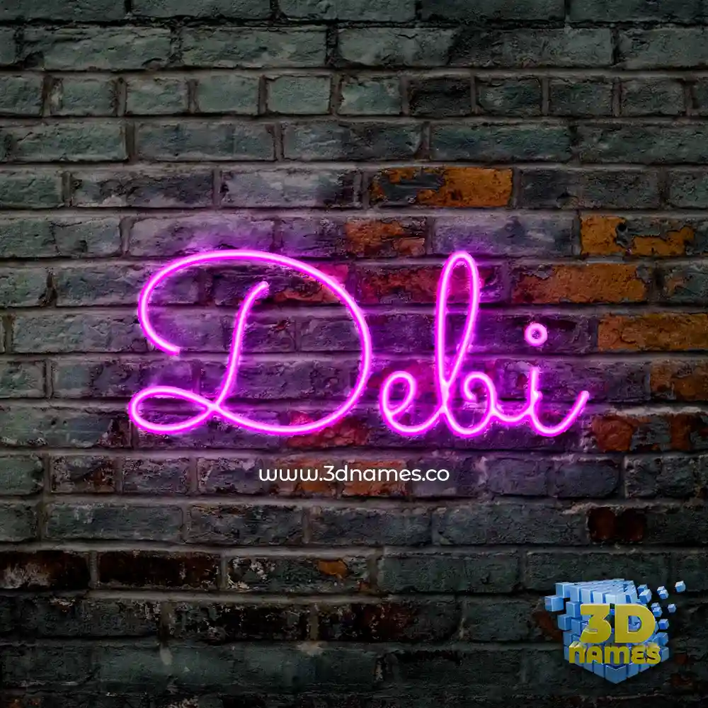 debi in Pink Neon style - 3D name wallpaper
