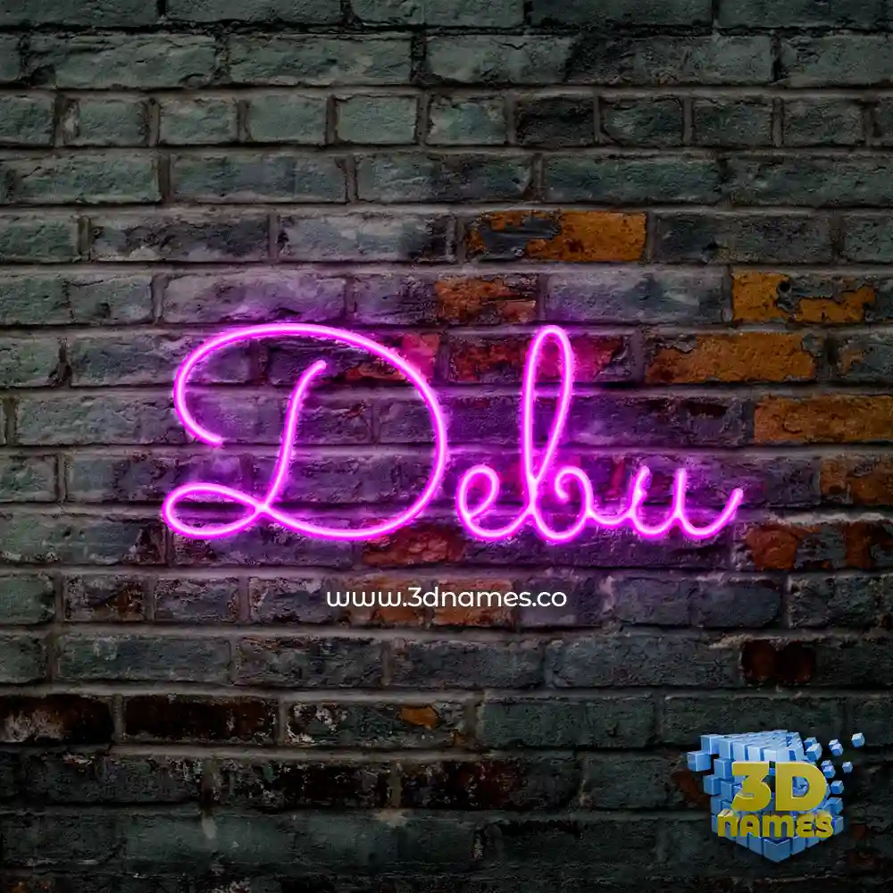 debu in Pink Neon style - 3D name wallpaper