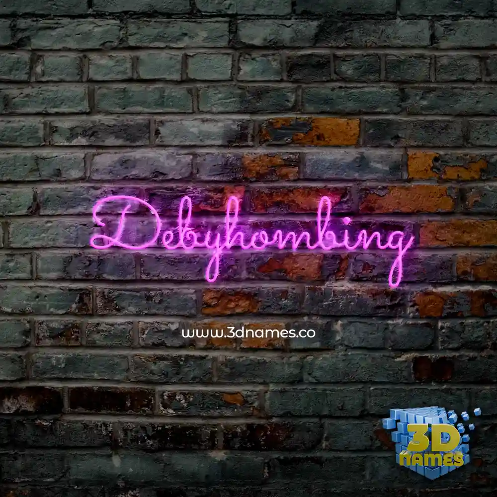 debyhombing in Pink Neon style - 3D name wallpaper