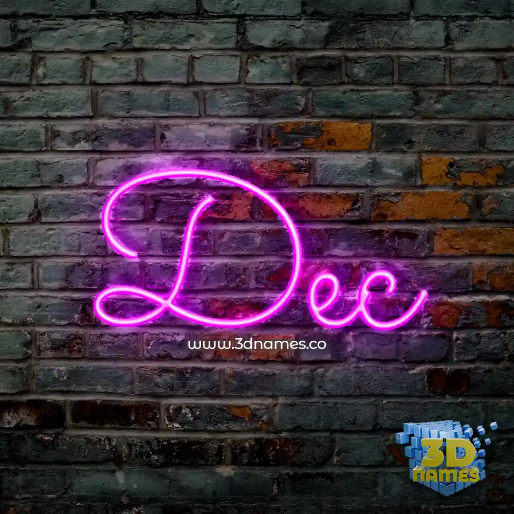 dec in Pink Neon style - 3D name wallpaper