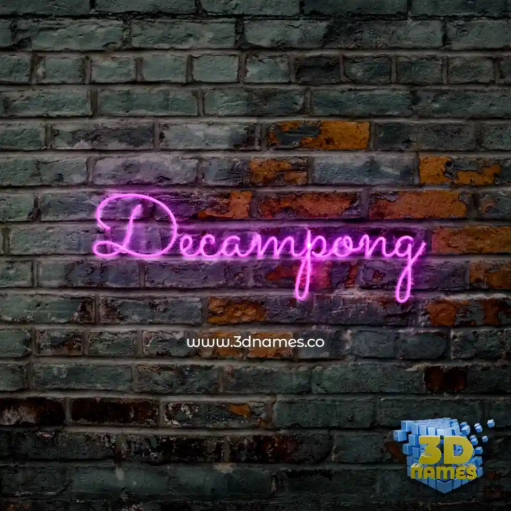 decampong in Pink Neon style - 3D name wallpaper