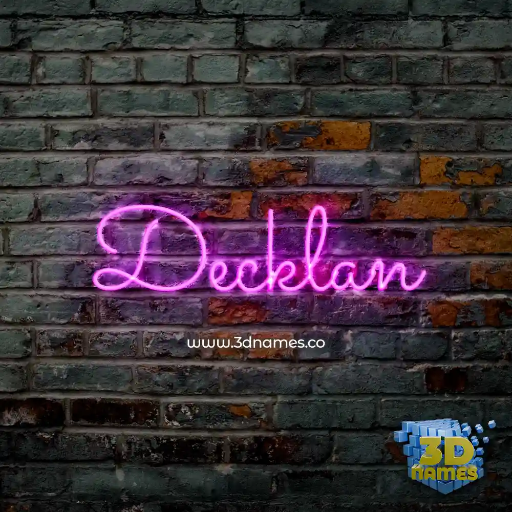 decklan in Pink Neon style - 3D name wallpaper
