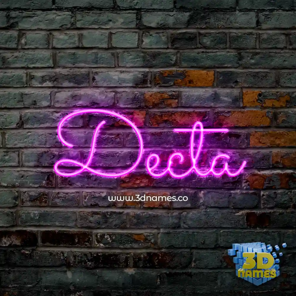 decta in Pink Neon style - 3D name wallpaper