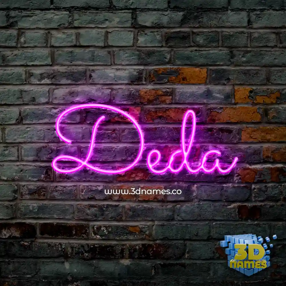 deda in Pink Neon style - 3D name wallpaper