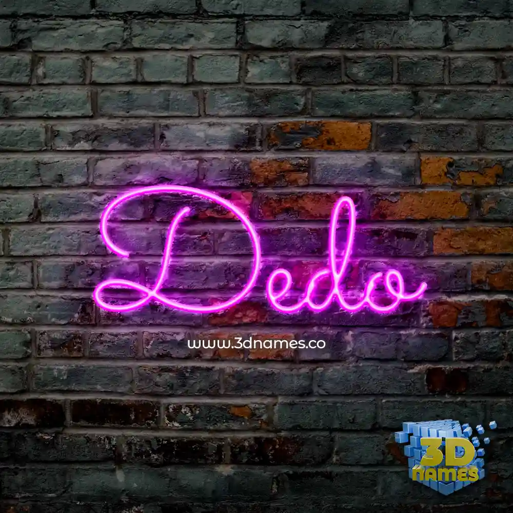dedo in Pink Neon style - 3D name wallpaper