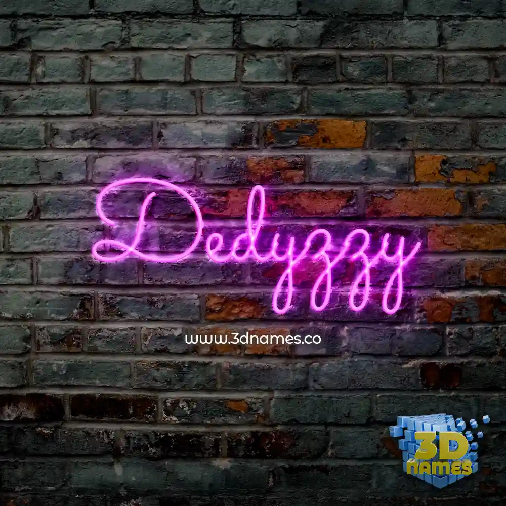 dedyzzy in Pink Neon style - 3D name wallpaper
