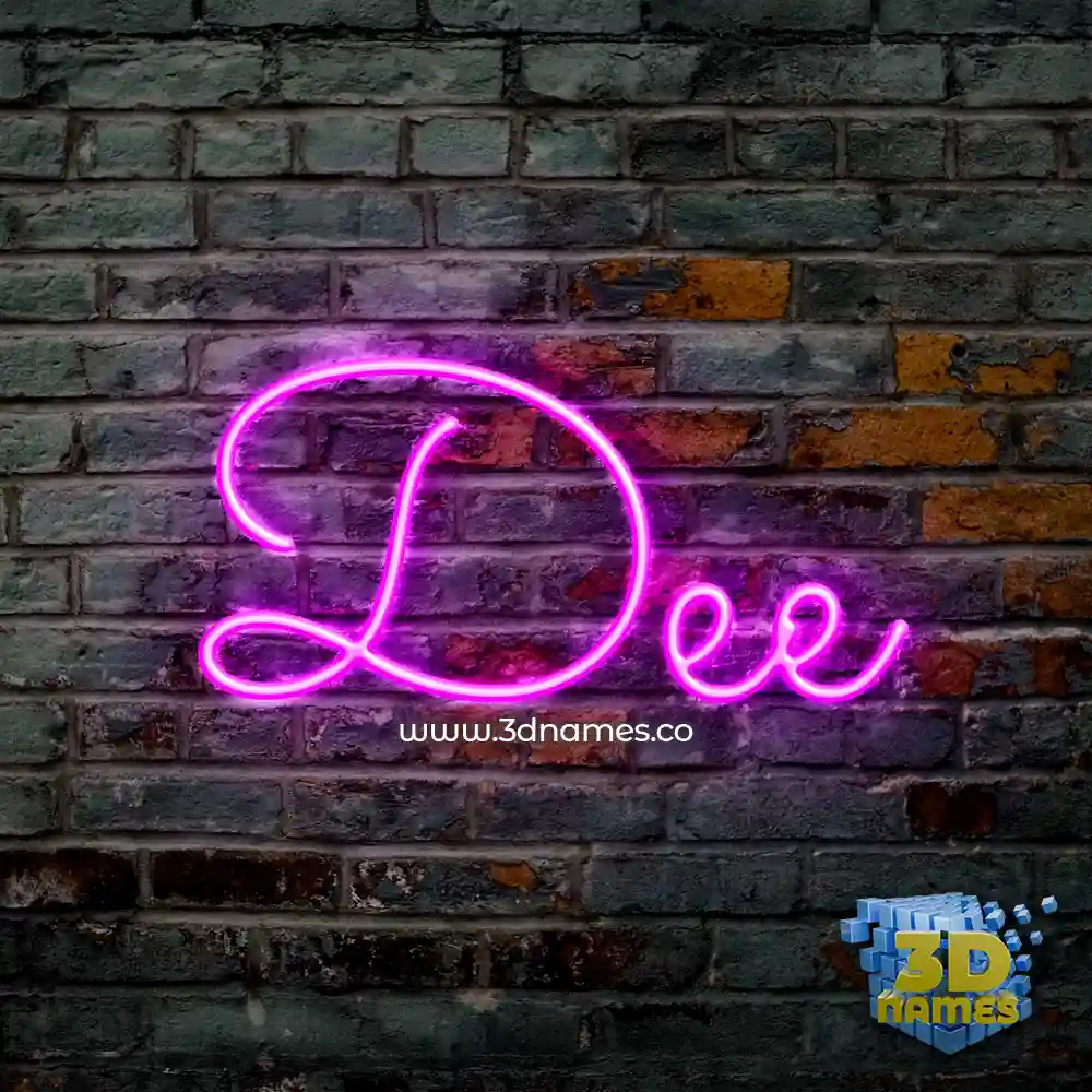 dee in Pink Neon style - 3D name wallpaper