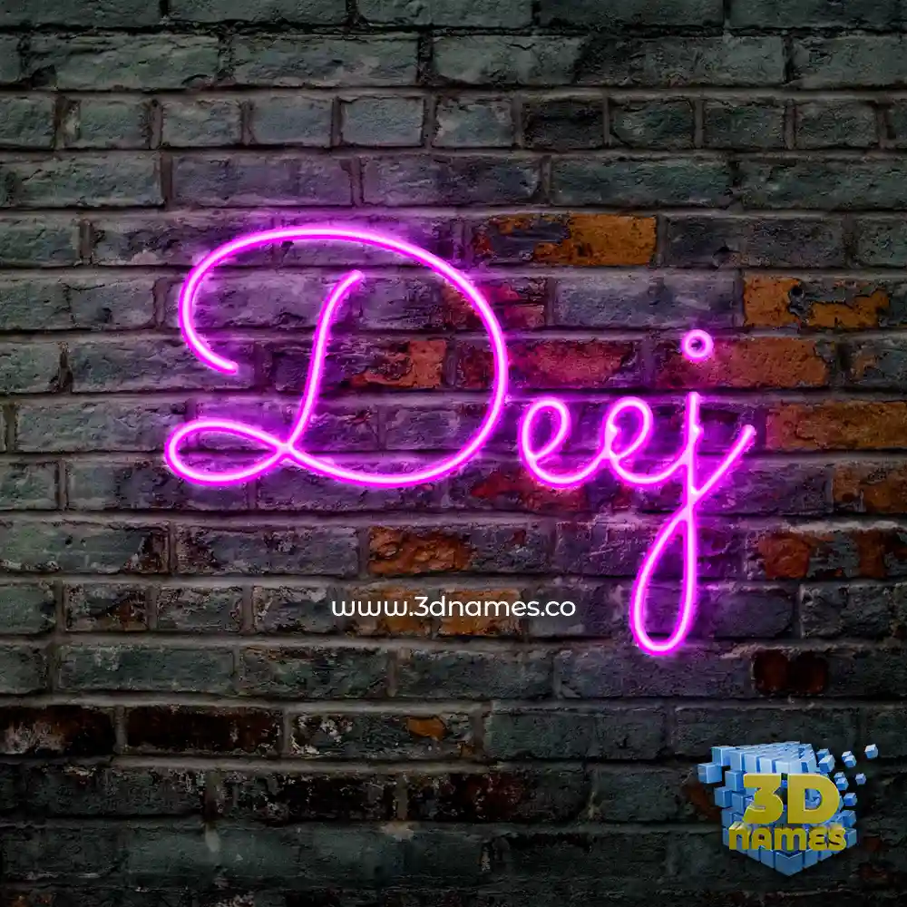 deej in Pink Neon style - 3D name wallpaper