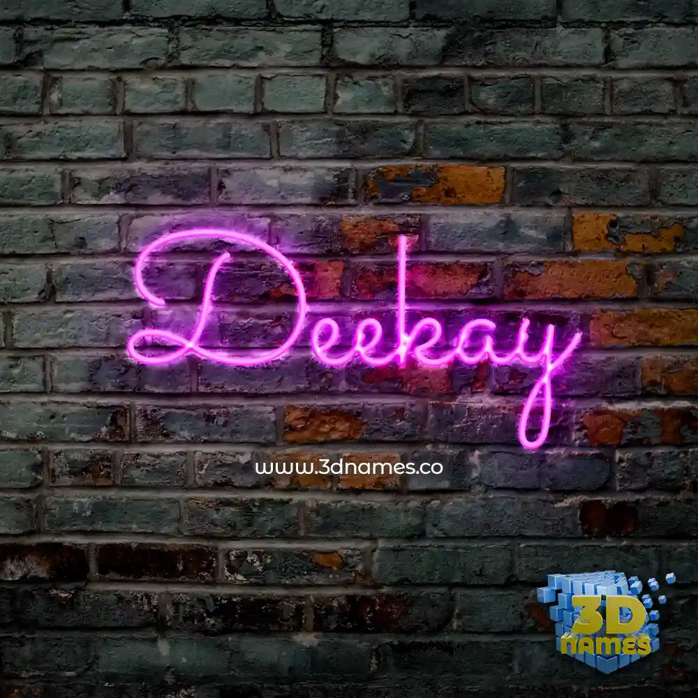 deekay in Pink Neon style - 3D name wallpaper