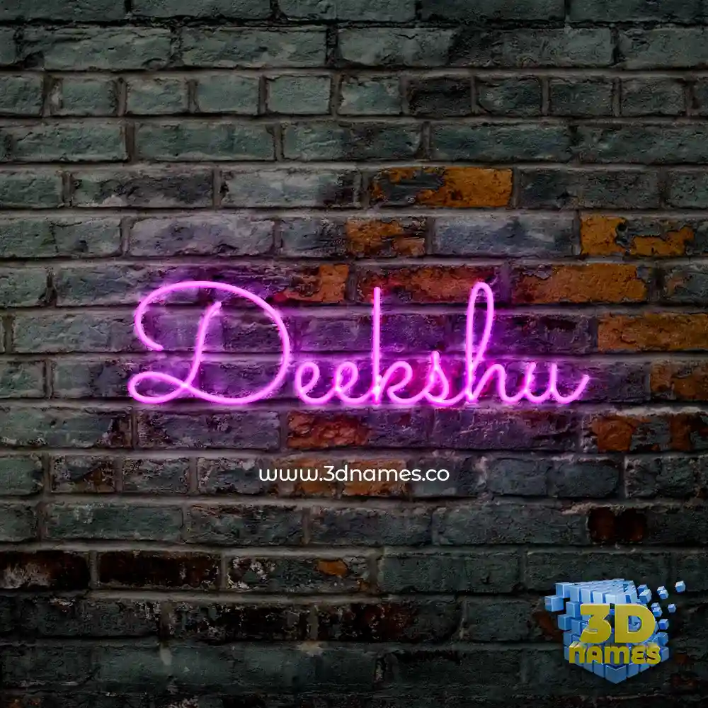 deekshu in Pink Neon style - 3D name wallpaper