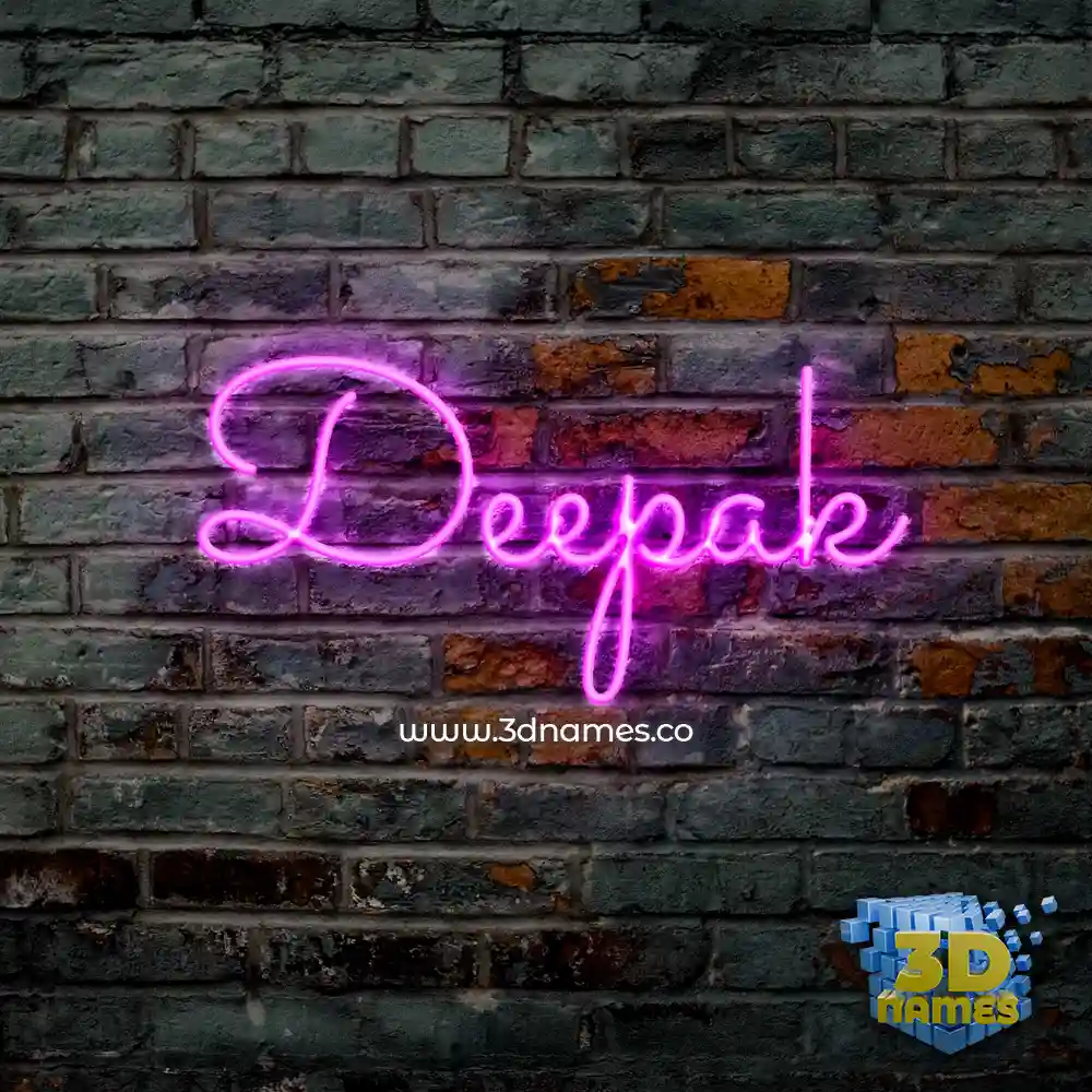 deepak in Pink Neon style - 3D name wallpaper