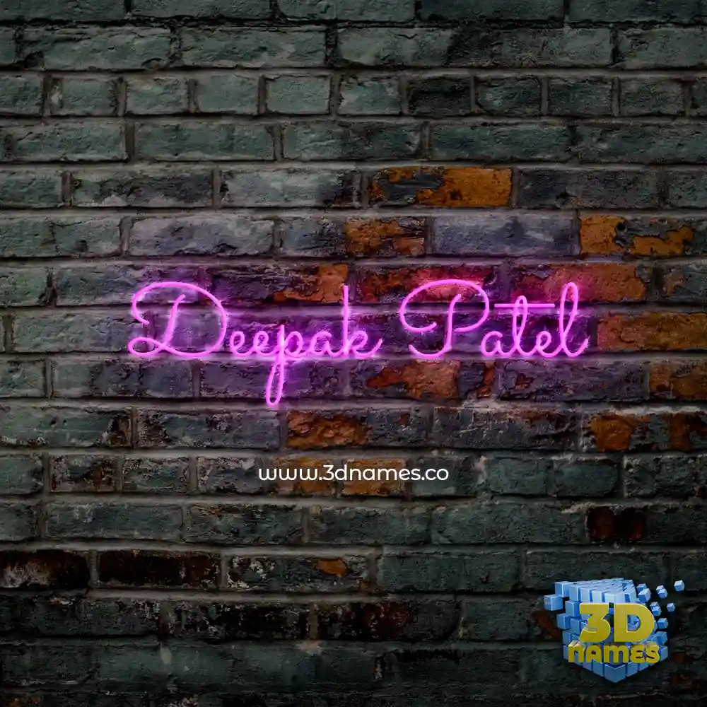 deepak patel in Pink Neon style - 3D name wallpaper