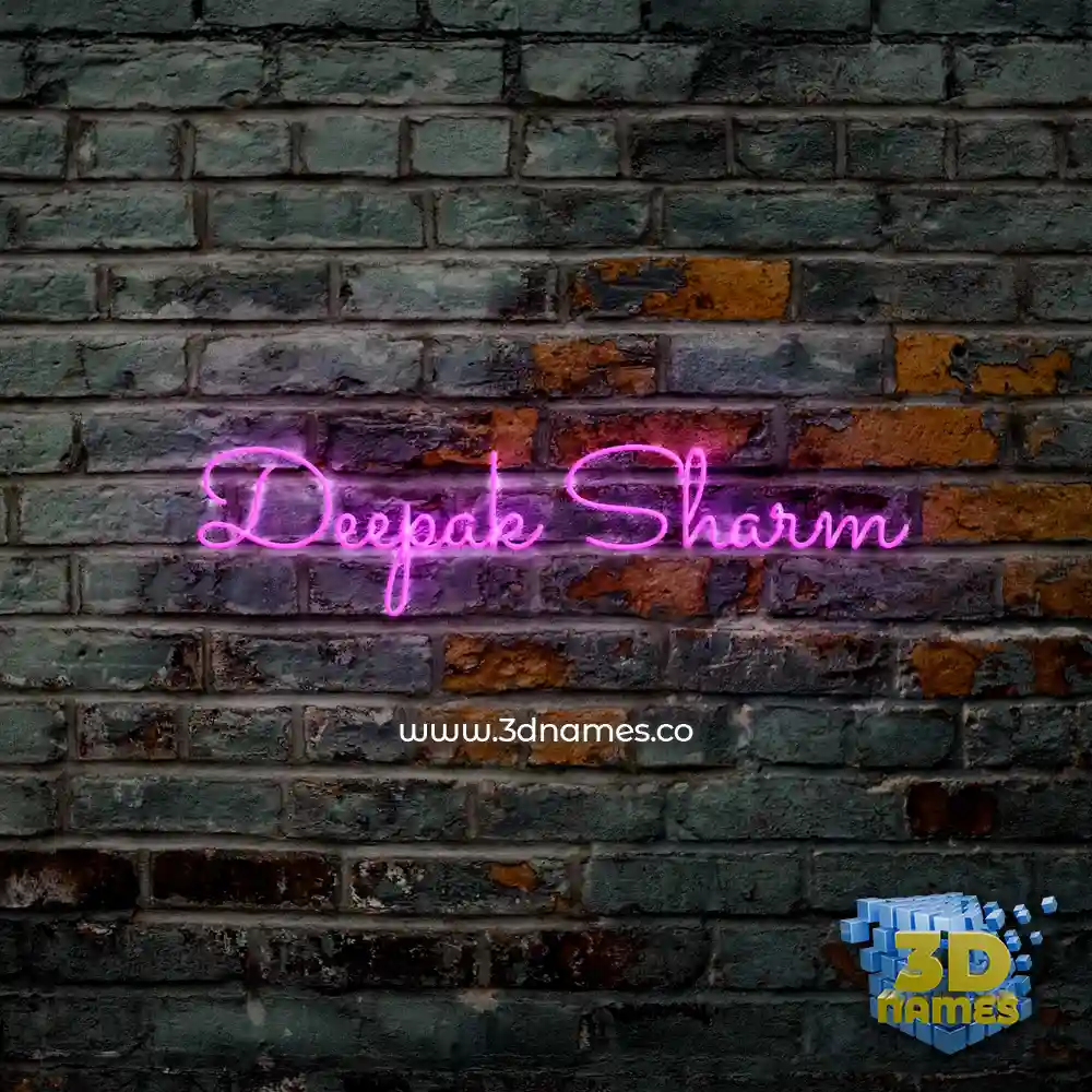 deepak sharm in Pink Neon style - 3D name wallpaper