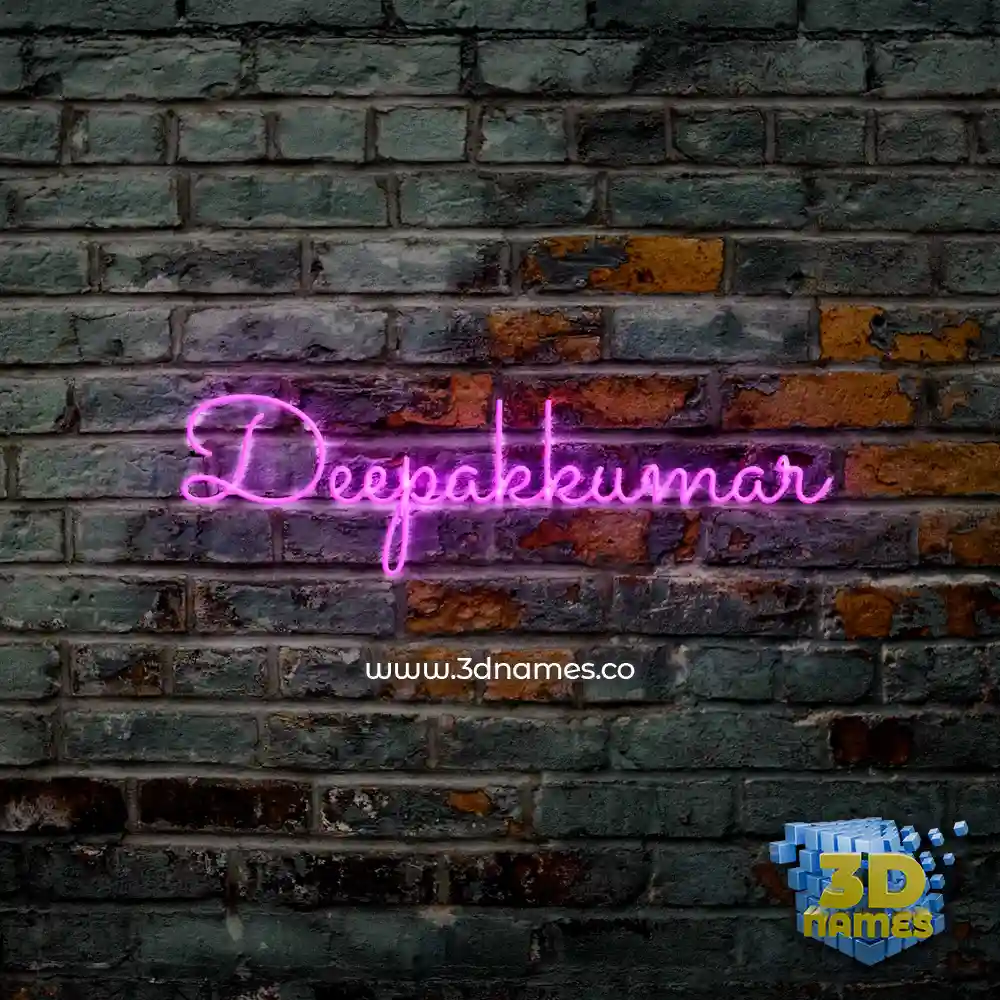 deepakkumar in Pink Neon style - 3D name wallpaper