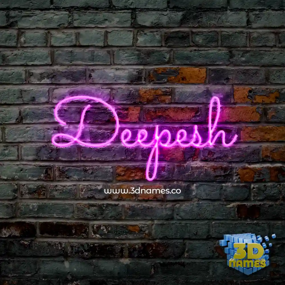 deepesh in Pink Neon style - 3D name wallpaper