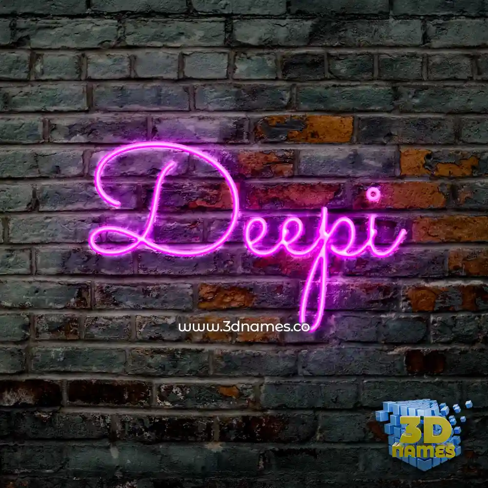 deepi in Pink Neon style - 3D name wallpaper