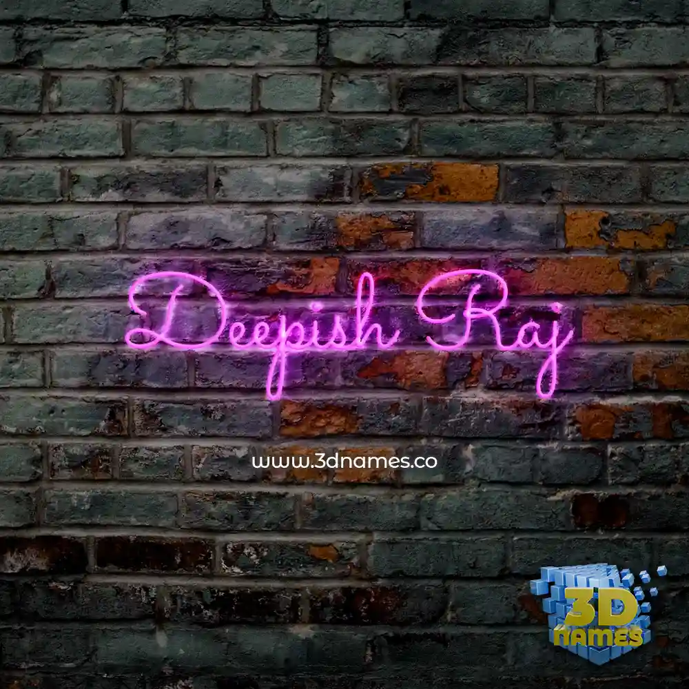 deepish raj in Pink Neon style - 3D name wallpaper