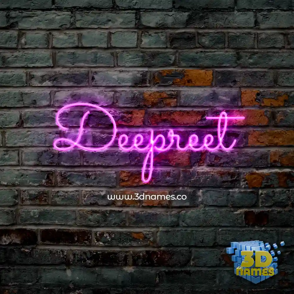 deepreet in Pink Neon style - 3D name wallpaper