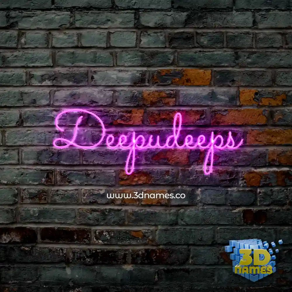 deepudeeps in Pink Neon style - 3D name wallpaper