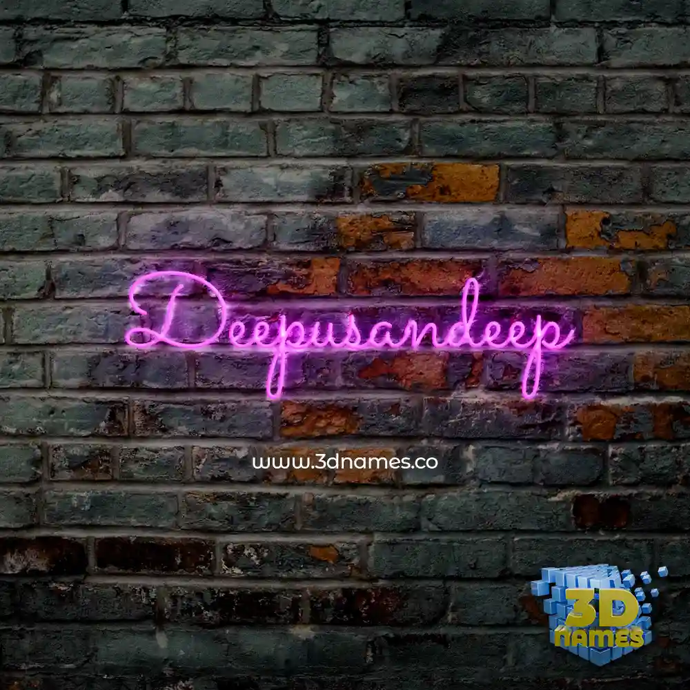 deepusandeep in Pink Neon style - 3D name wallpaper