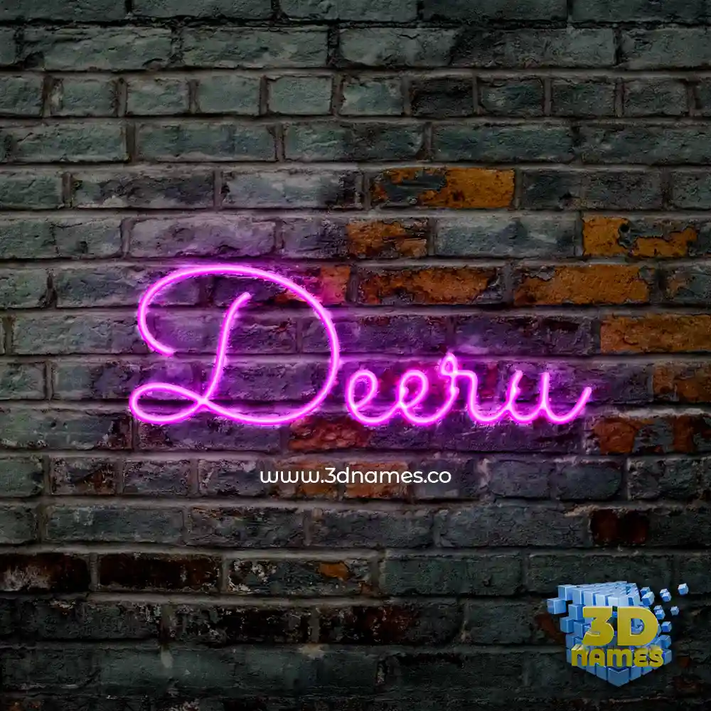 deeru in Pink Neon style - 3D name wallpaper