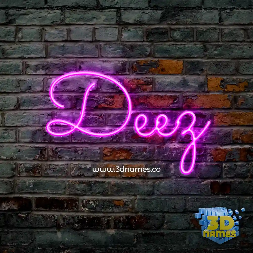 deez in Pink Neon style - 3D name wallpaper