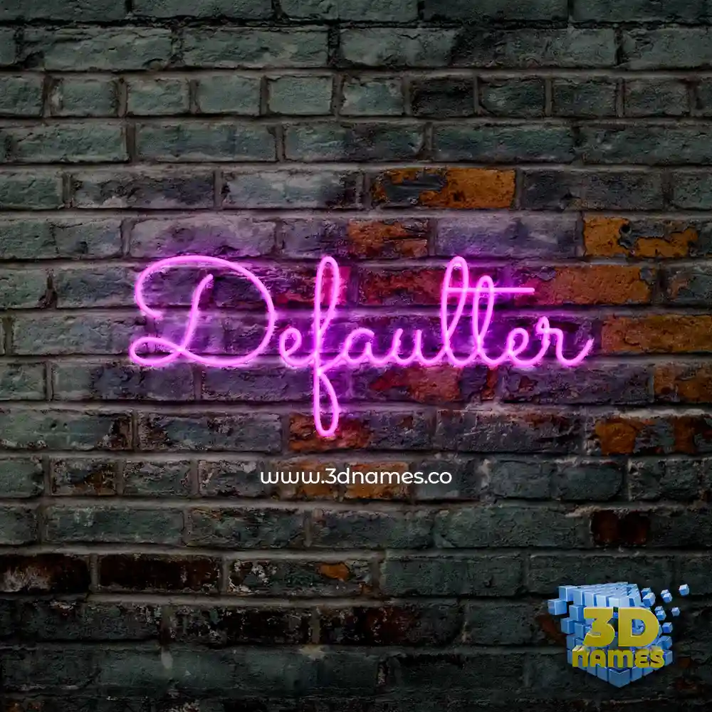 defaulter in Pink Neon style - 3D name wallpaper