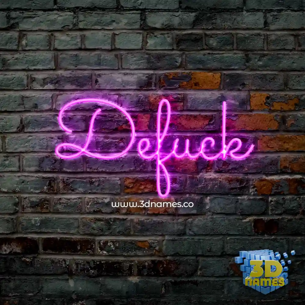 defuck in Pink Neon style - 3D name wallpaper
